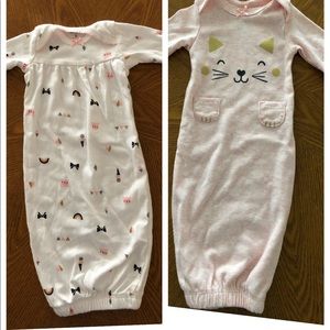 Carters newborn girl sleep gowns